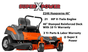 husqvarna z246 zero turn lawn mower at super x power  milaca, minnesota